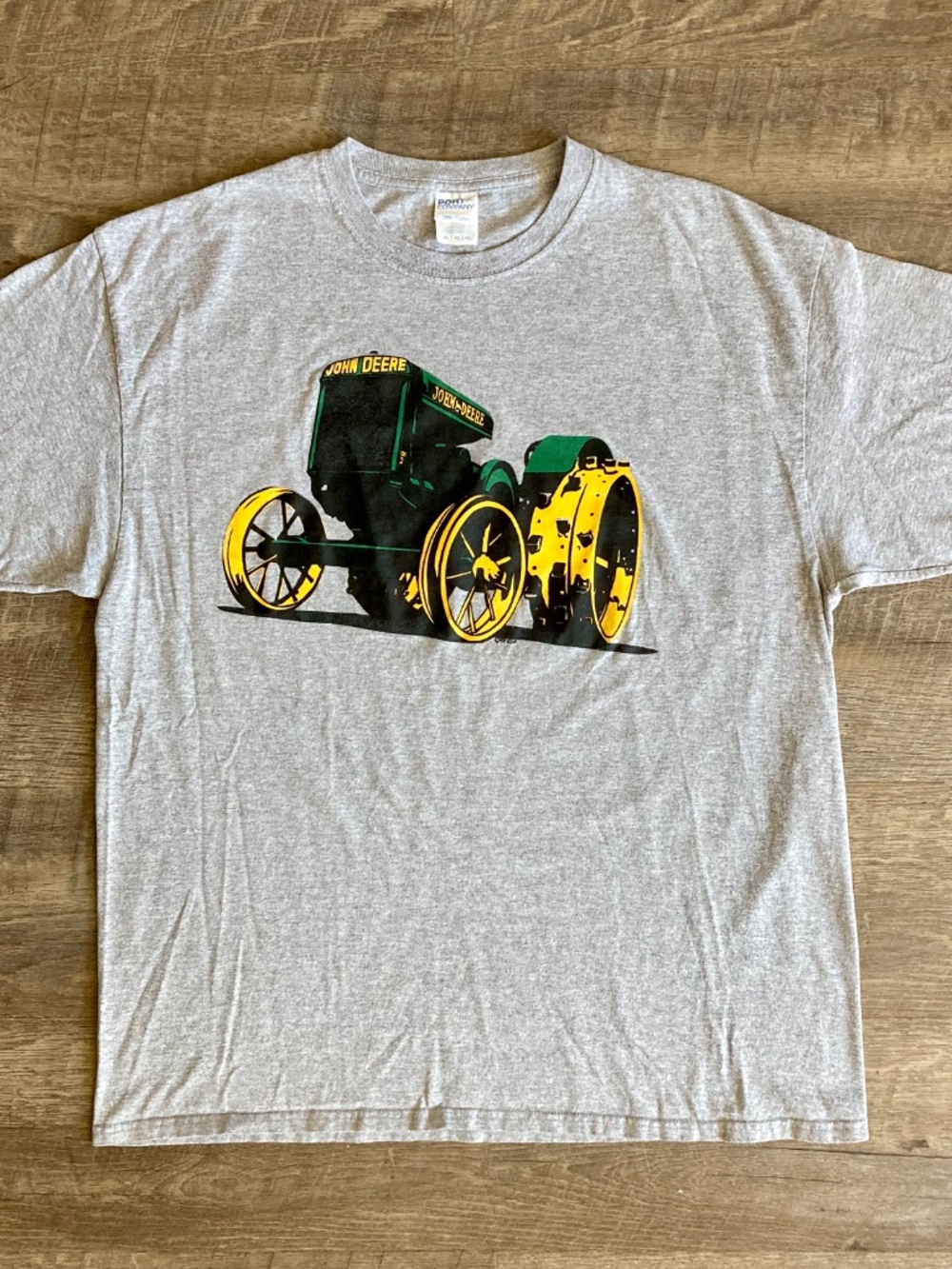 Vintage John Deere Tractor Shirt Mens XL Gray Graphic Tee Farm Equipment